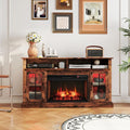 Fireplace TV Stand with Remote Controls and Thermostat for TVs Up to 50 Inch-Rustic Brown - Rustic Brown