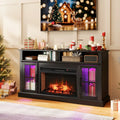 Fireplace TV Stand with Remote Controls and Thermostat for TVs Up to 50 Inch-Black - Black - Entertainment Centers & TV