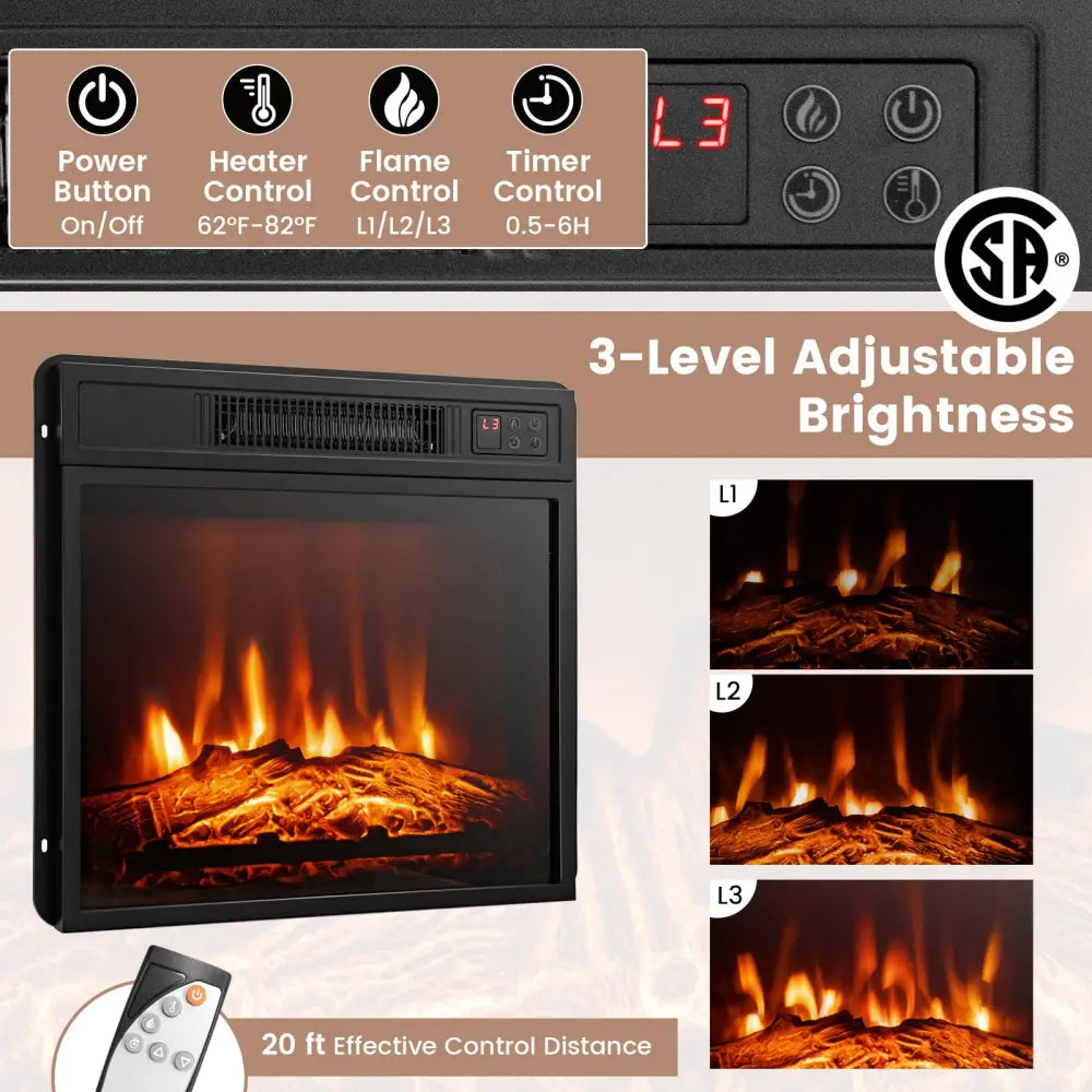 FireplaceTV Stand with 16-Color Led Lights for TVs up to 65 Inch-White - White - Entertainment Centers & TV Stands
