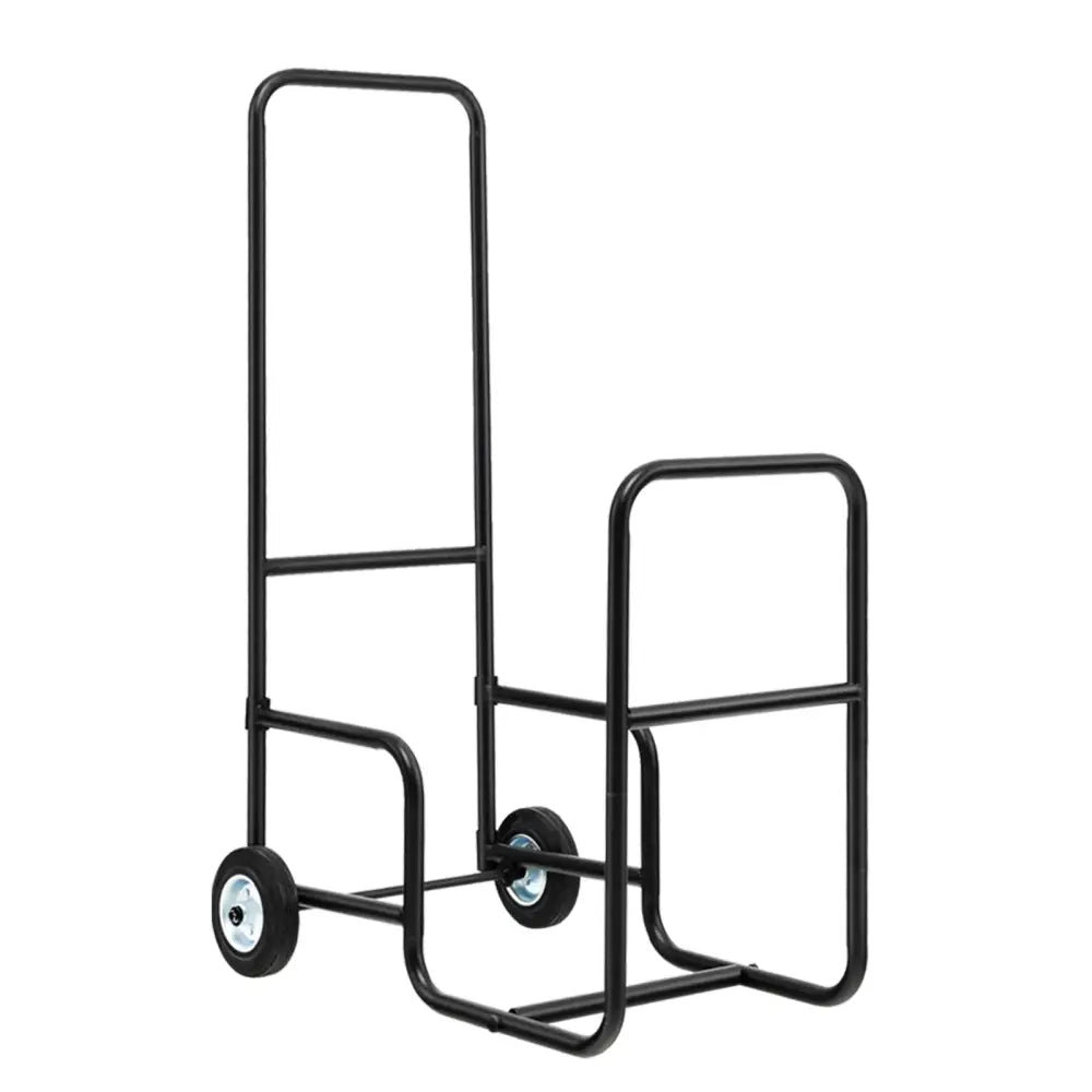 Firewood Log Cart Carrier with Anti-Slip and Wear-Resistant Wheels - Black - Log Storage