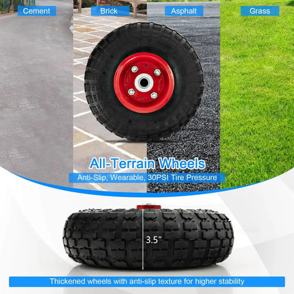 Firewood Log Cart Carrier with Wear-Resistant and Shockproof Rubber Wheels - Black - Log Storage
