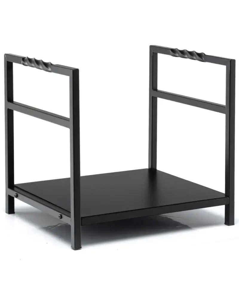 Firewood Log Rack with Unique Handle and Raised Feet-Black - Black - Log Storage