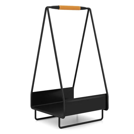 Firewood Storage Rack Heavy-duty Metal Log Holder with Handle and Square Rack - Log Storage