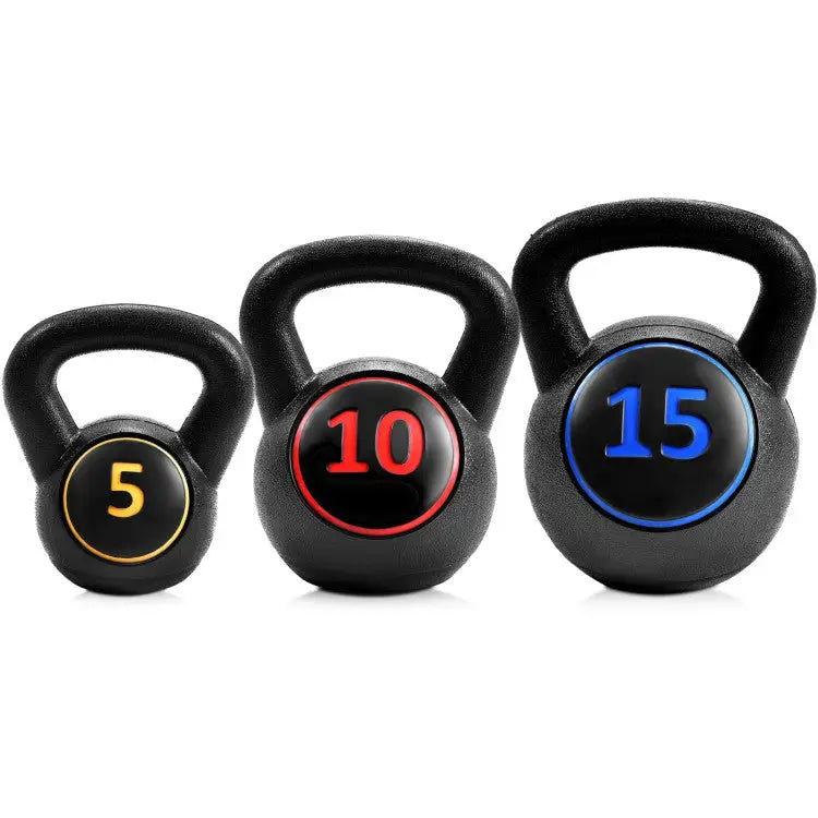Fitness Room Bundle: Punching Boxing Set + 3 in 1 Folding Treadmill + 3 Pieces Kettlebell Weight Set + 4-Panel Folding