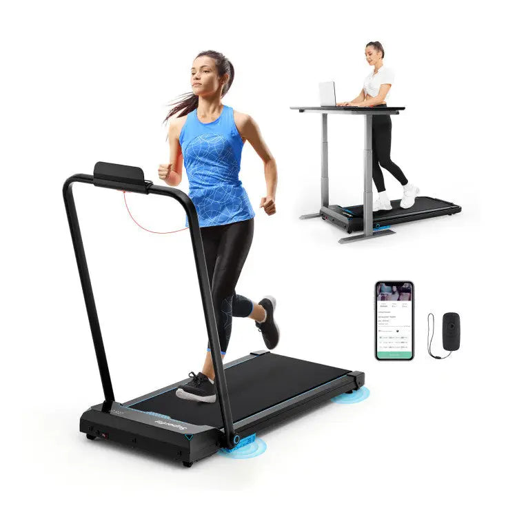 Fitness Room Bundle: Punching Boxing Set + 3 in 1 Folding Treadmill + 3 Pieces Kettlebell Weight Set + 4-Panel Folding