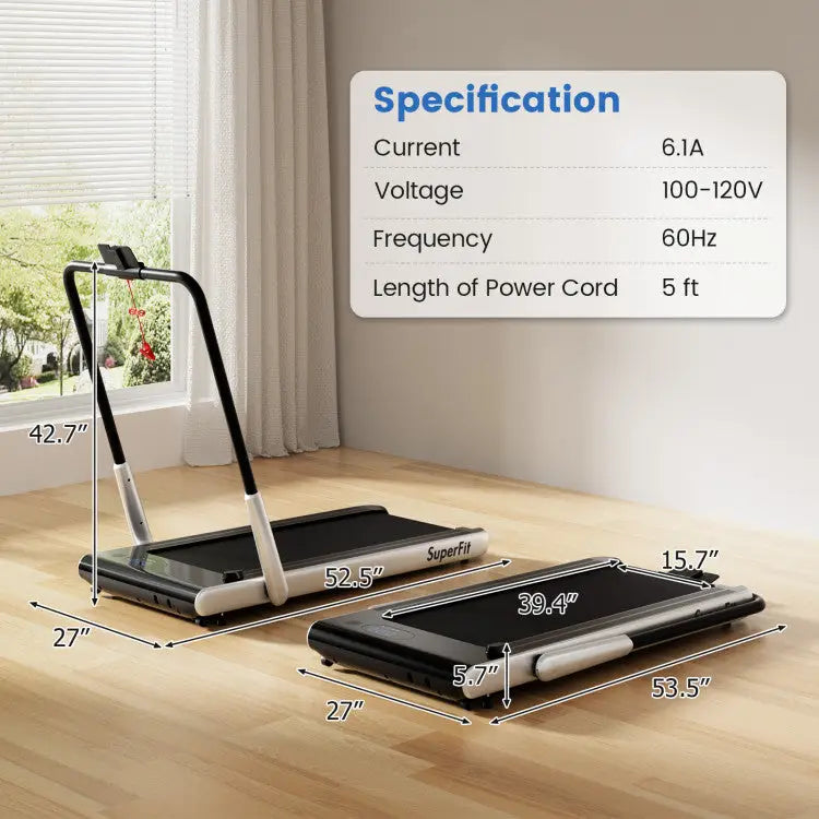 Fitness Room Set: Dumbbell Weight Set + 3-in-1 3HP Folding Treadmill - Exercise Machines