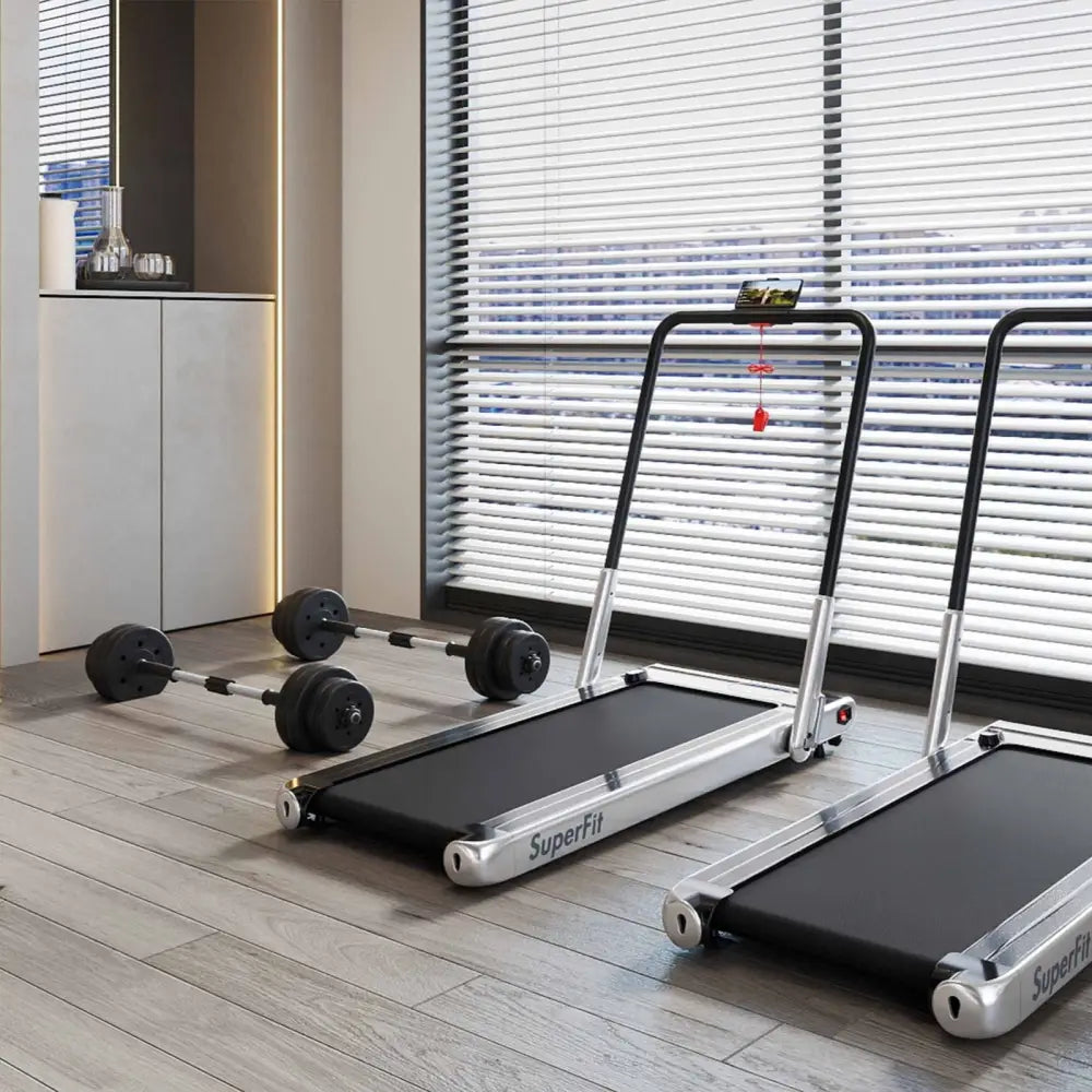 Fitness Room Set: Dumbbell Weight Set + 3-in-1 3HP Folding Treadmill - Exercise Machines