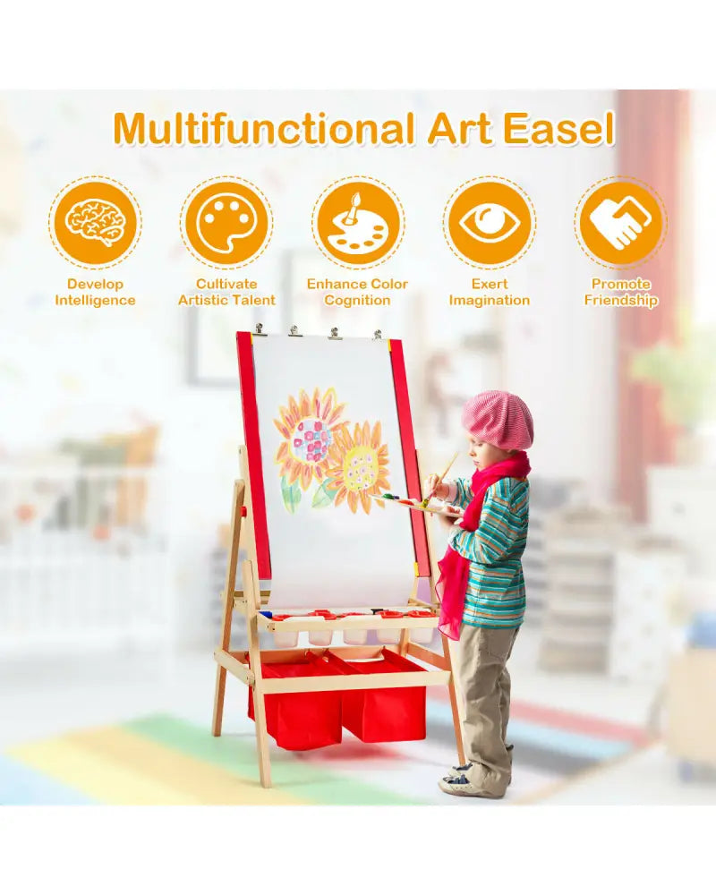 Flip-Over Double-Sided Kids Art Easel - Multicolor - Art Easels