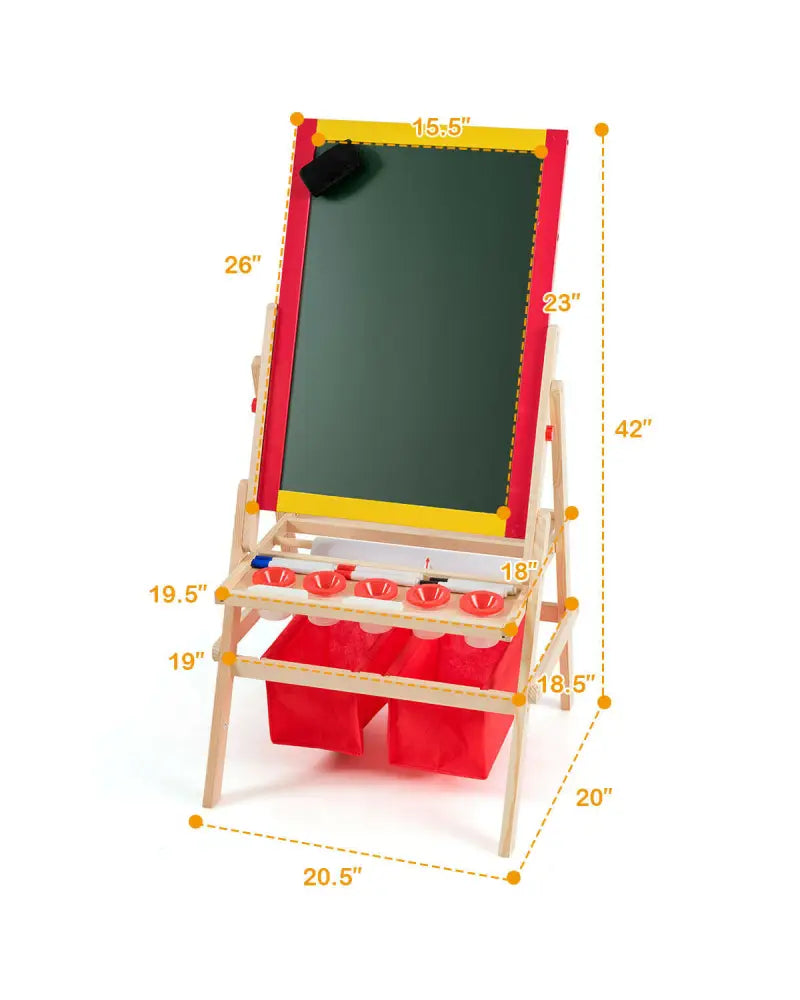 Flip-Over Double-Sided Kids Art Easel - Multicolor - Art Easels