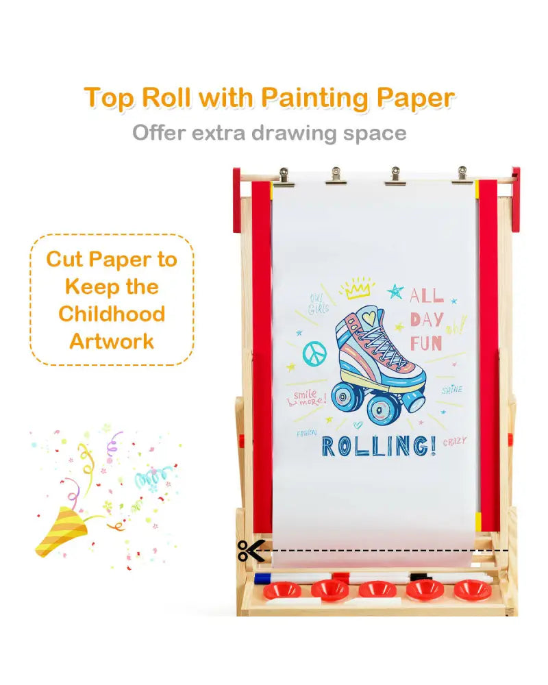 Flip-Over Double-Sided Kids Art Easel - Multicolor - Art Easels