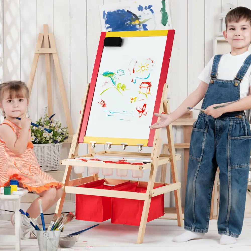 Flip-Over Double-Sided Kids Art Easel - Multicolor - Art Easels