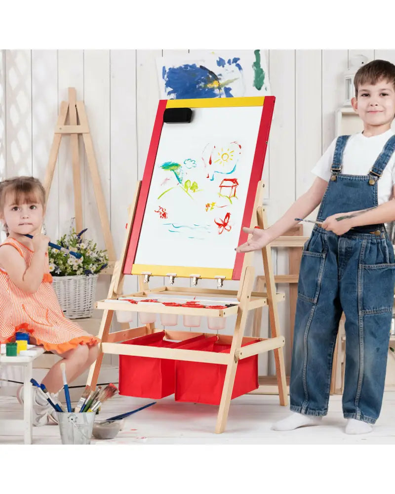 Flip-Over Double-Sided Kids Art Easel - Multicolor - Art Easels