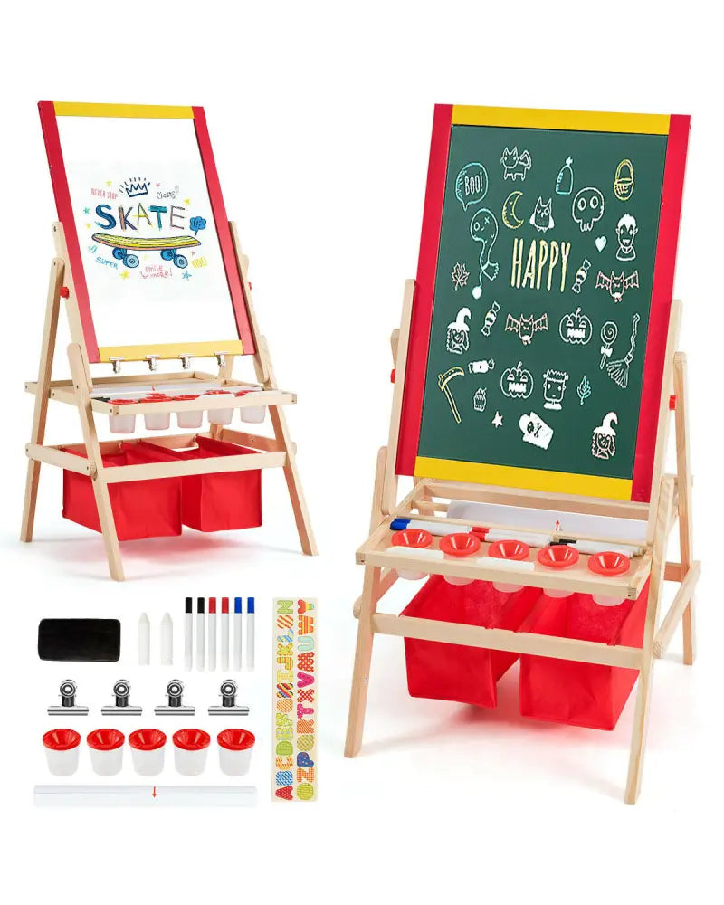 Flip-Over Double-Sided Kids Art Easel - Multicolor - Art Easels