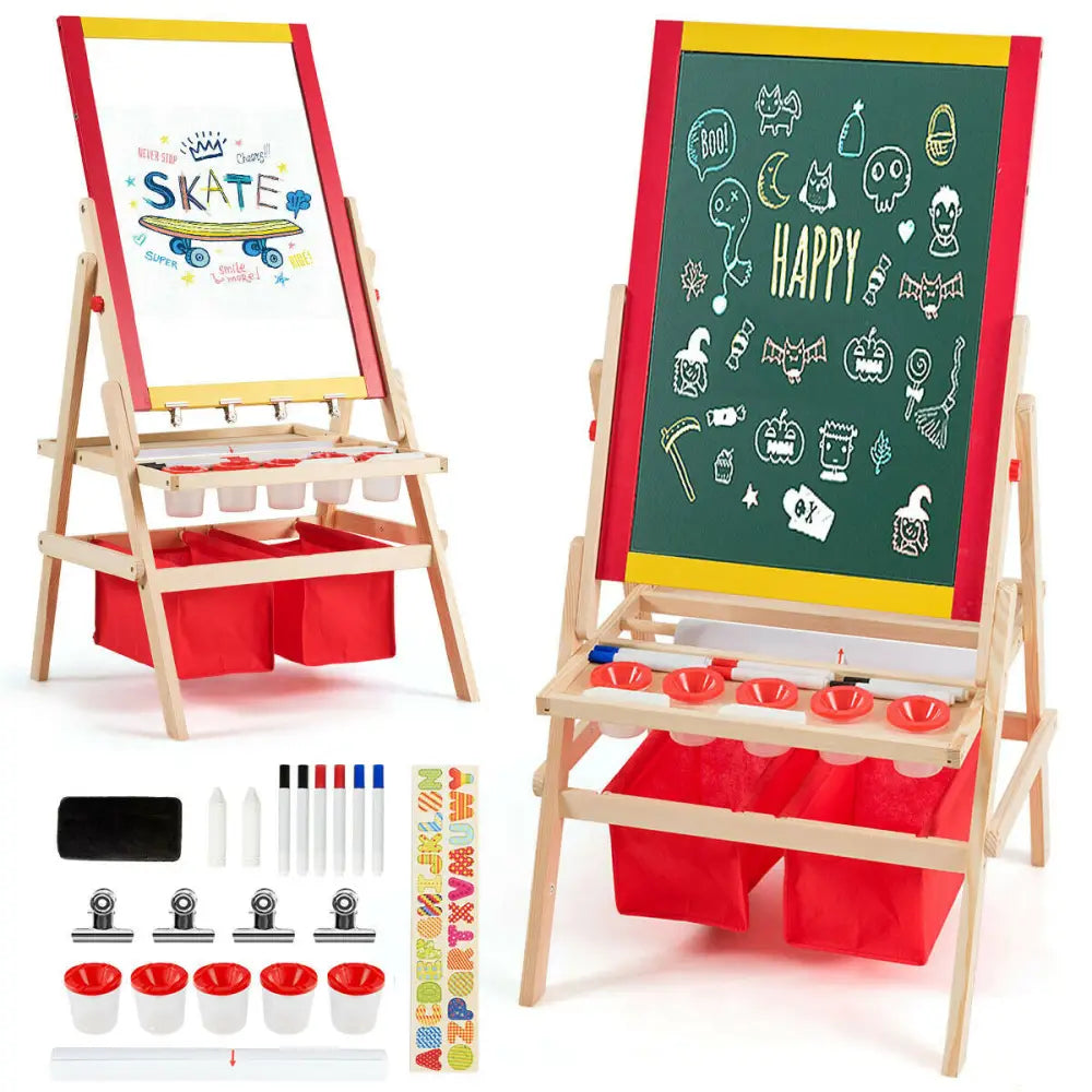 Flip-Over Double-Sided Kids Art Easel - Multicolor - Art Easels