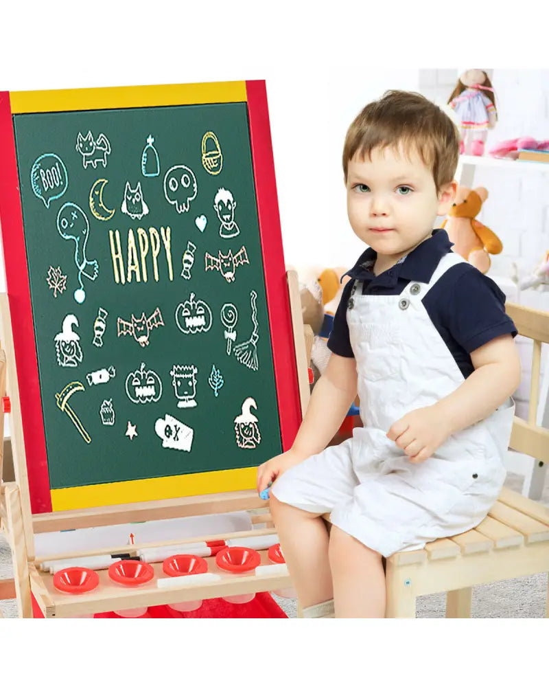 Flip-Over Double-Sided Kids Art Easel - Multicolor - Art Easels