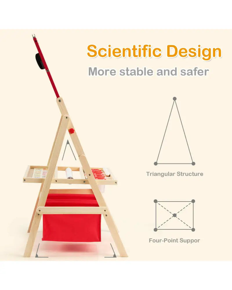 Flip-Over Double-Sided Kids Art Easel - Multicolor - Art Easels