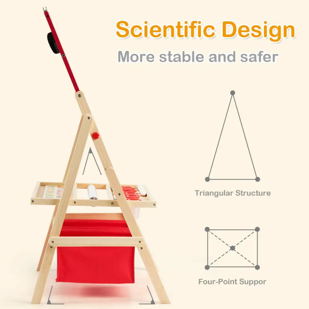 Flip-Over Double-Sided Kids Art Easel - Multicolor - Art Easels