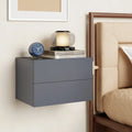 Floating Nightstand with 2 Storage Drawers Wall Mounted for Bedroom-Gray - Gray - Nightstands