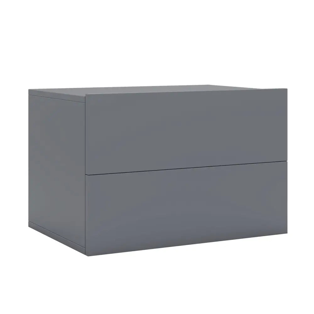 Floating Nightstand with 2 Storage Drawers Wall Mounted for Bedroom-Gray - Gray - Nightstands