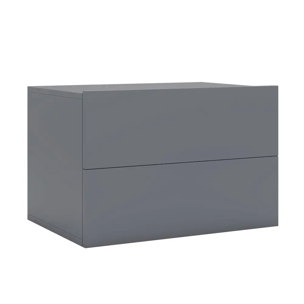 Floating Nightstand with 2 Storage Drawers Wall Mounted for Bedroom-Gray - Gray - Nightstands