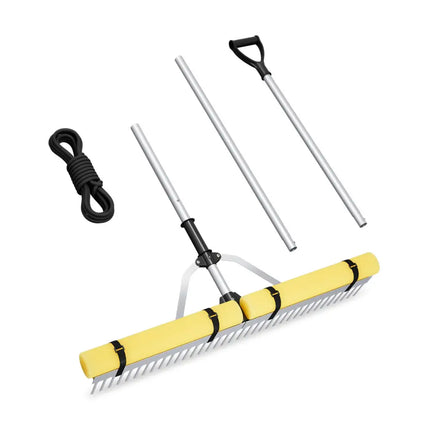 Floating Weed Lake Rake 36cm Aquatic Pond Weed Cutter with Foam Floats - Lawn Care Tools