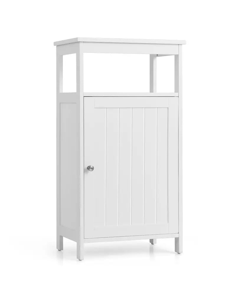 Floor Cabinet Multifunction Storage Rack Organizer Stand - White - Floor Cabinets