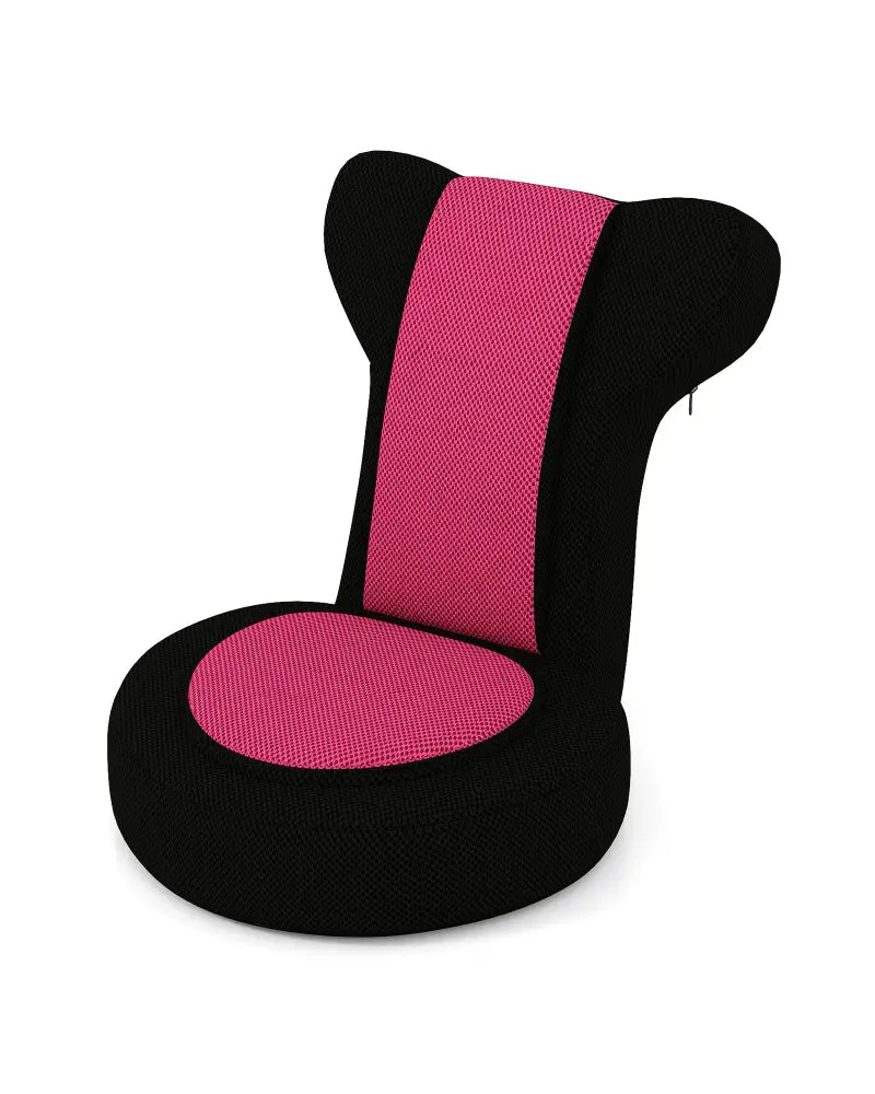 Floor Comfy Gaming Leisure Chair with Adjustable Headrest and Backrest-Pink - Pink - Floor Chairs