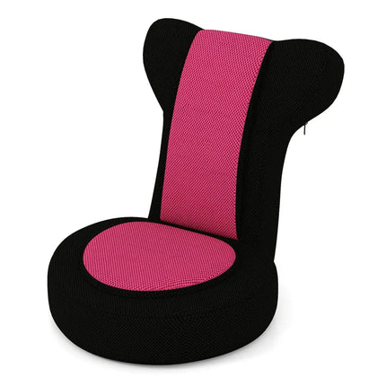 Floor Comfy Gaming Leisure Chair with Adjustable Headrest and Backrest-Pink - Pink - Floor Chairs
