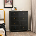 Floor Dresser Storage Organizer with 5/6/8 Drawers with Fabric Bins and Metal Frame-8-Drawer - Black - Dressers & Chests