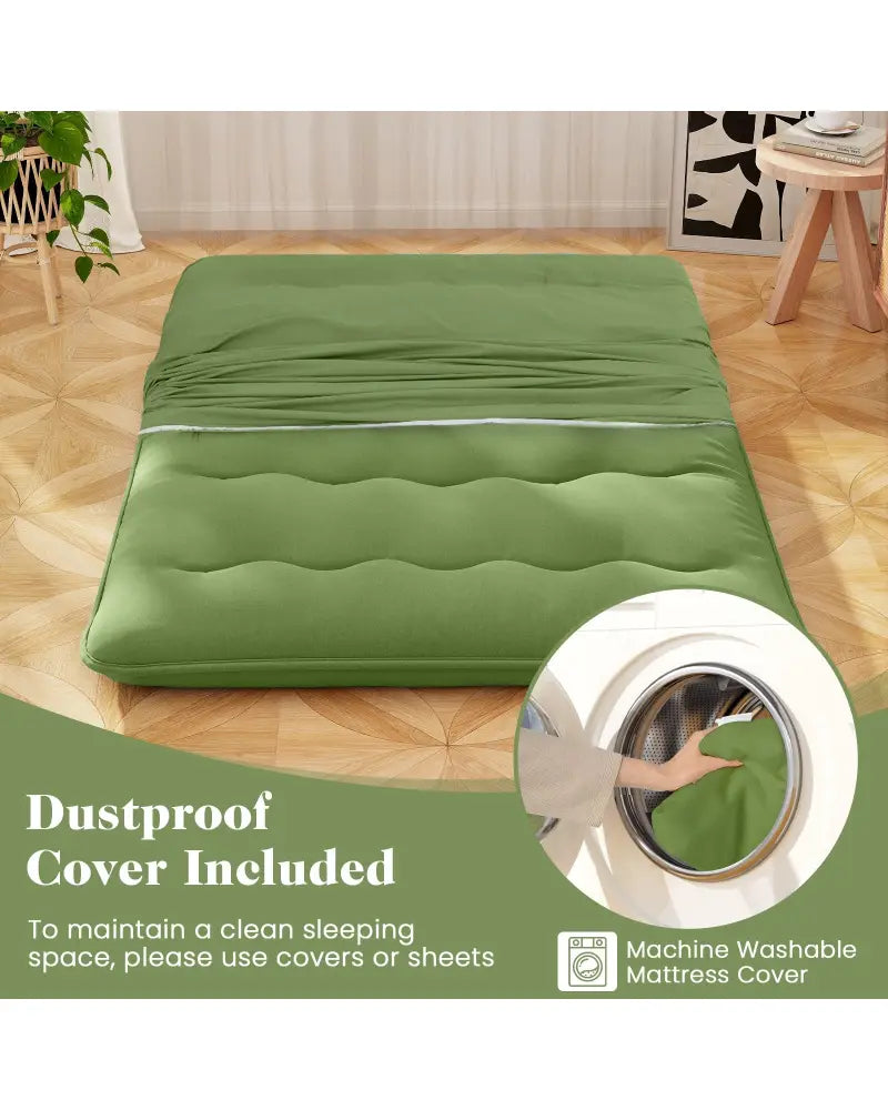 Floor Mattress with Washable Cover and Carry Bag-Full Size - Green - Mattresses