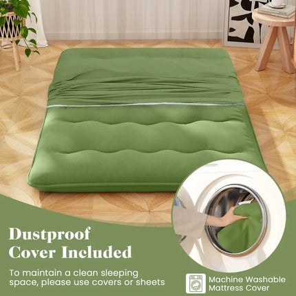 Floor Mattress with Washable Cover and Carry Bag-Full Size - Green - Mattresses