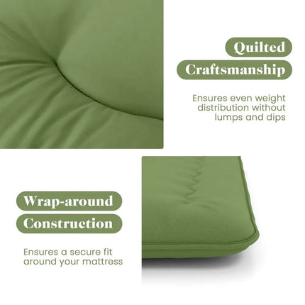 Floor Mattress with Washable Cover and Carry Bag-Twin Size - Green - Mattresses