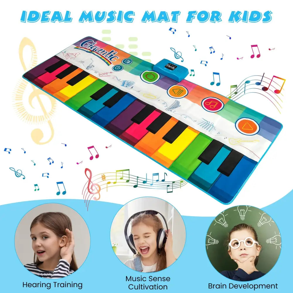 Floor Piano Dance Mat for Kids Musical Playmat with 8 Instrument Sounds - Multicolor - Pianos & Keyboards