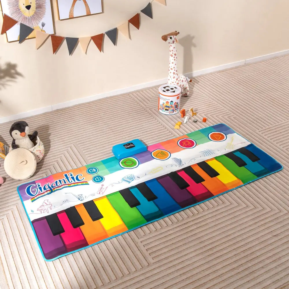 Floor Piano Dance Mat for Kids Musical Playmat with 8 Instrument Sounds - Multicolor - Pianos & Keyboards