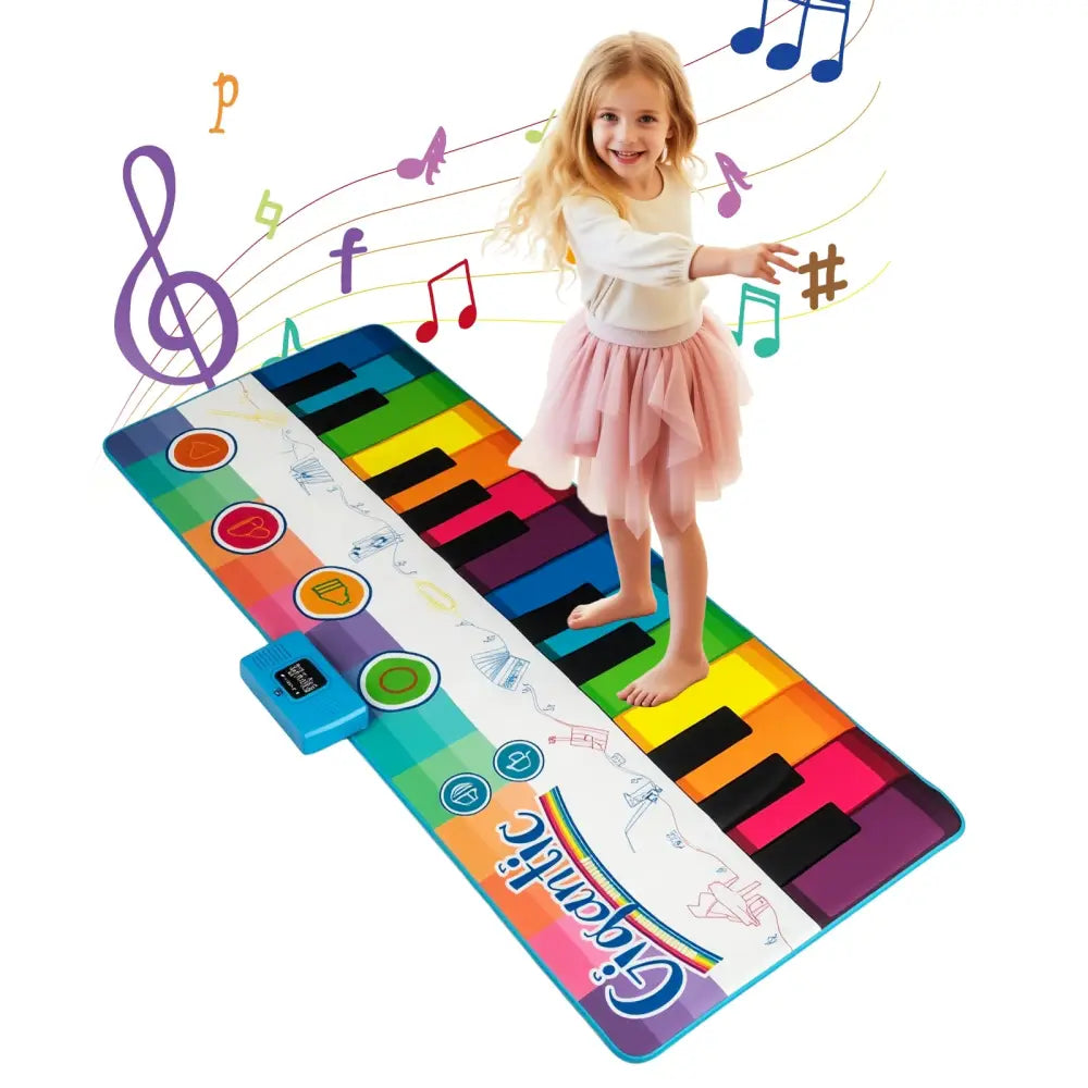 Floor Piano Dance Mat for Kids Musical Playmat with 8 Instrument Sounds - Multicolor - Pianos & Keyboards