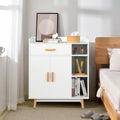 Floor Storage Cabinet Free Standing Cupboard Chest - White - Cabinets & Chests