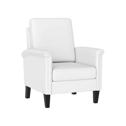 Floral Accent Chair Farmhouse Boho Armchair with Solid Wood Legs and High Back-Beige - Beige - Sofas & Loveseats