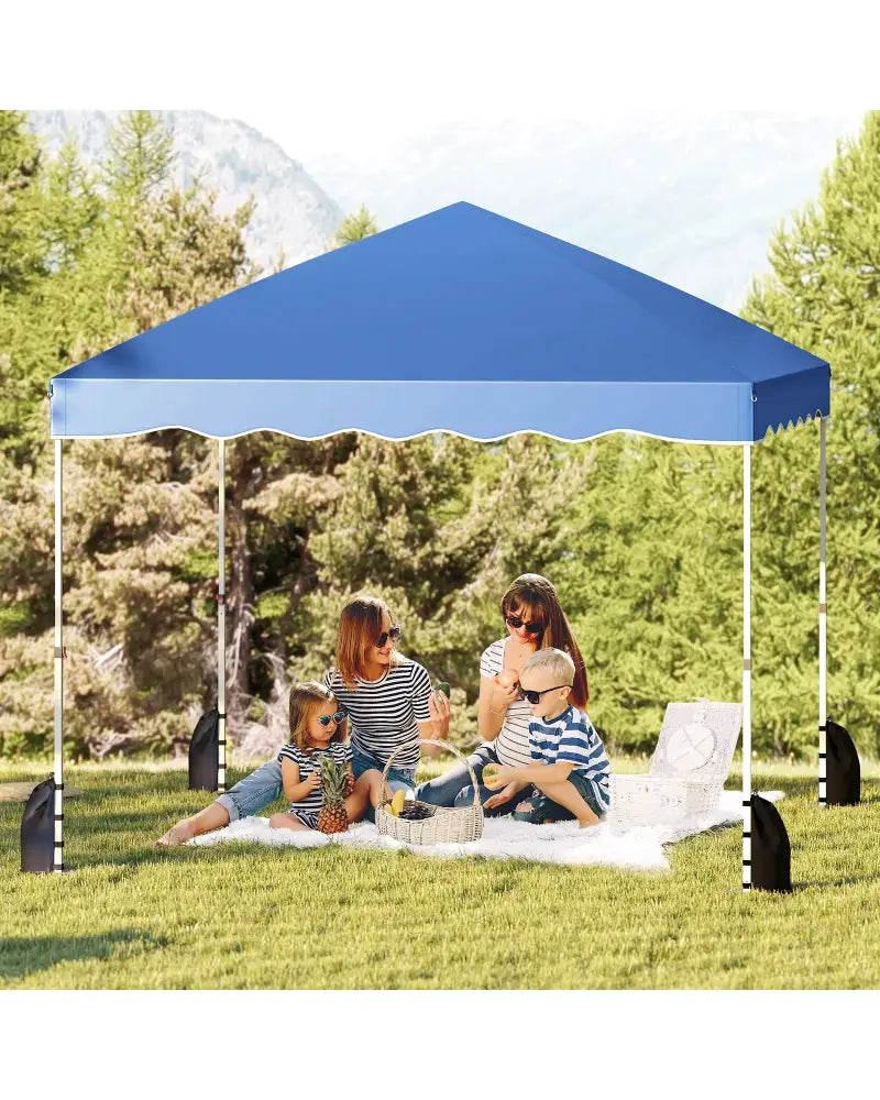 Foldable 10 X 10 Feet Pop up Canopy Tent with Wheeled Bag-Blue - Blue - Canopies
