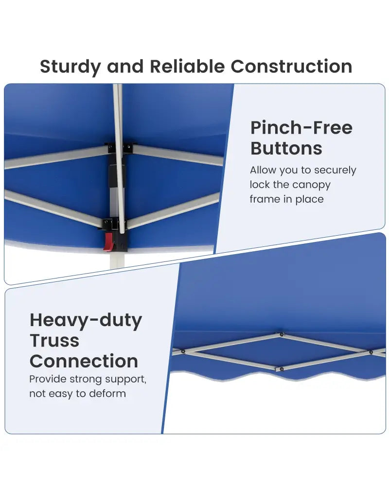 Foldable 10 X 10 Feet Pop up Canopy Tent with Wheeled Bag-Blue - Blue - Canopies