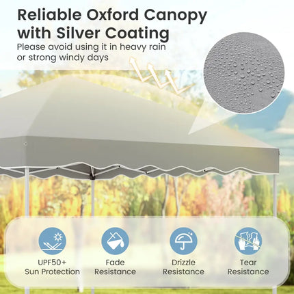 Foldable 10 X 10 Feet Pop up Canopy Tent with Wheeled Bag-Gray - Gray - Canopies