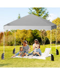 Foldable 10 X 10 Feet Pop up Canopy Tent with Wheeled Bag-Gray - Gray - Canopies