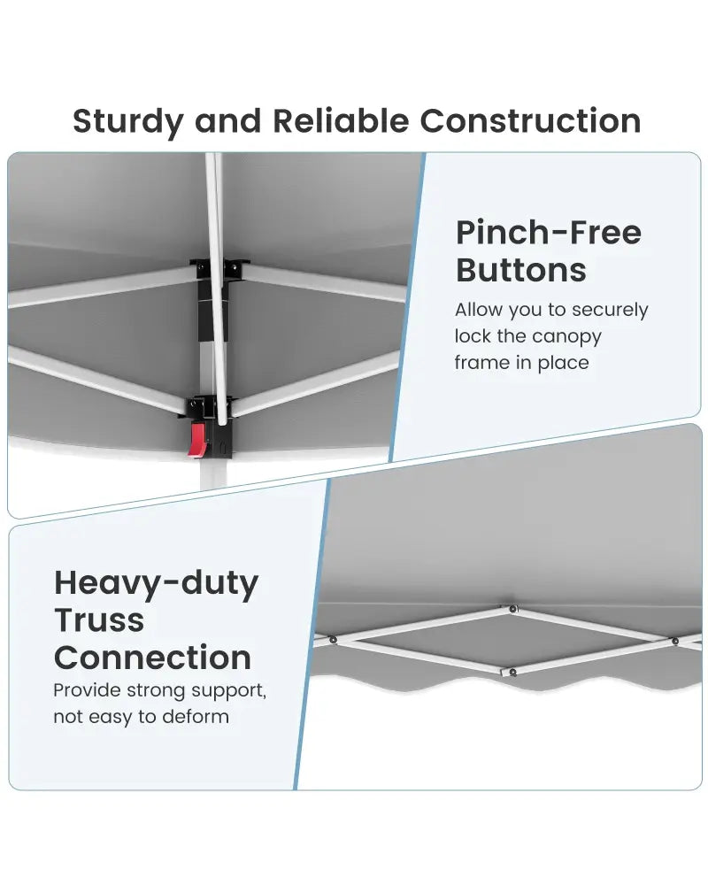 Foldable 10 X 10 Feet Pop up Canopy Tent with Wheeled Bag-Gray - Gray - Canopies