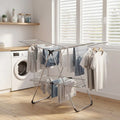 Foldable 2-Tier Clothes Drying Rack Heavy-Duty Aluminum Stainless Steel Laundry Airer - Drying Racks