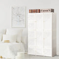 Foldable Armoire Wardrobe Closet with 10 Cubes - White - Bedroom