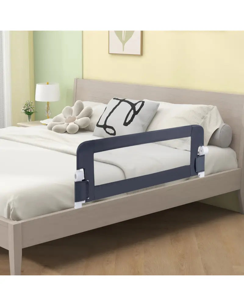 Foldable Bed Rail Swing Down Baby Bed Guard Rail-Gray - Gray - Bed Rails