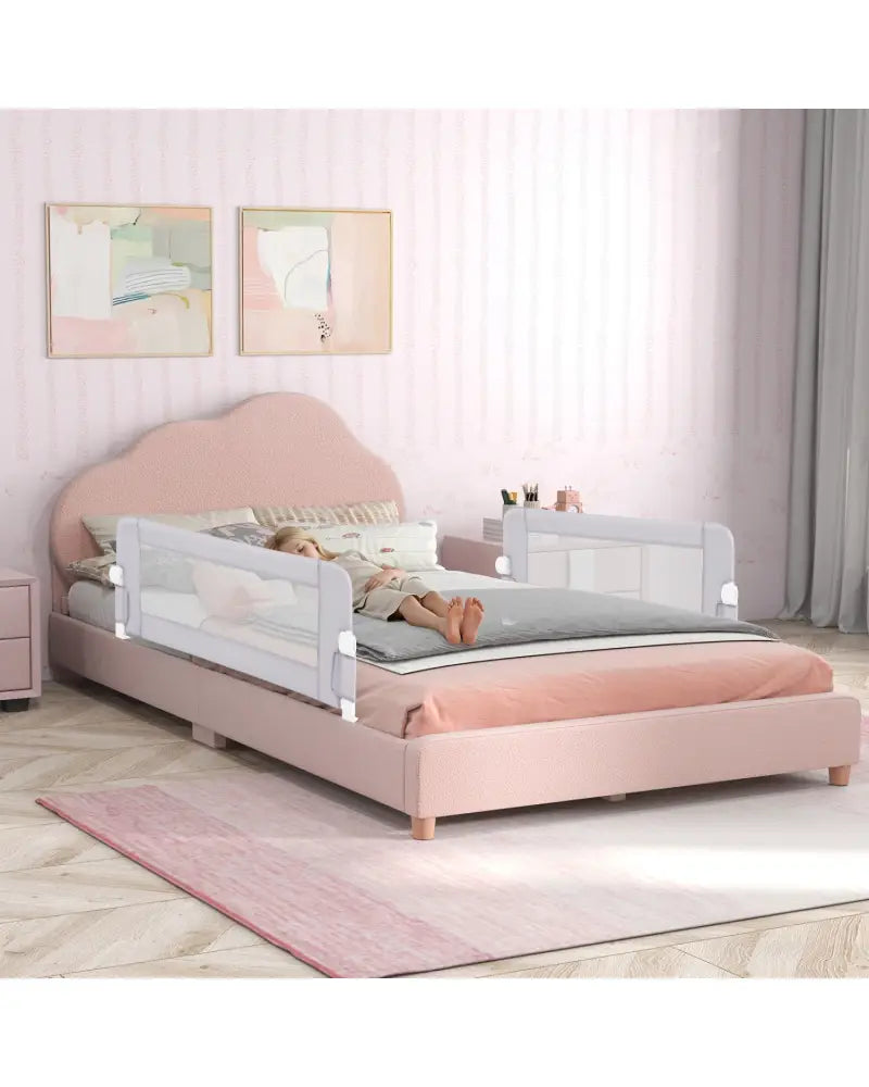 Foldable Bed Rail Swing Down Baby Bed Guard Rail-Light Gray - Light Gray - Bed Rails