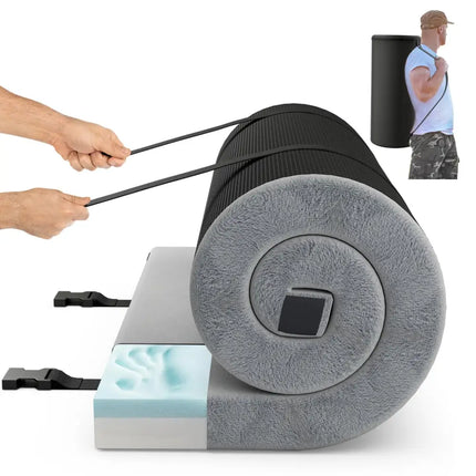 Foldable Camping Mattress with High density foam Cushion and Anti-slip Bottom-Gray - Gray - Air Mattresses & Sleeping