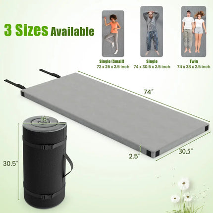 Foldable Camping Mattress with High density foam Cushion and Anti-slip Bottom-Gray - Gray - Air Mattresses & Sleeping