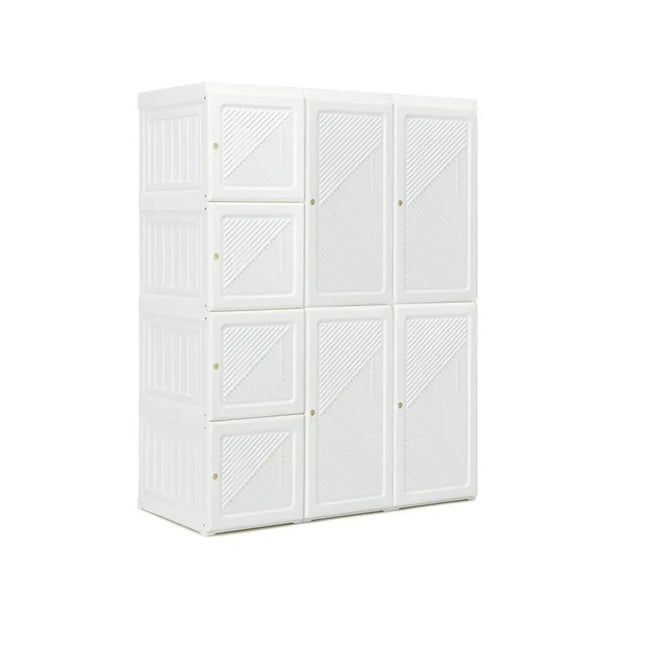 Foldable Closet Clothes Organizer with 8 Cubby Storage - White - Clothing & Closet Storage