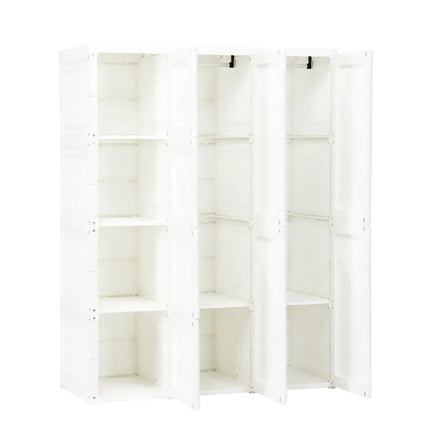 Foldable Closet Clothes Organizer with 8 Cubby Storage - White - Clothing & Closet Storage